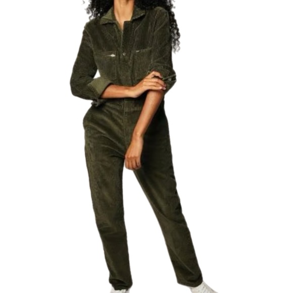 Lee Olive Green Corduroy Jumpsuit - Picture 3 of 12